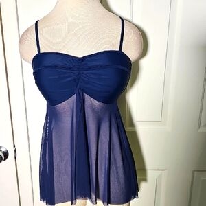 Elegant Navy Blue Women's Top( Bathing Suit) Nave Blue By JACKOLYN SMITH.  SZ 14